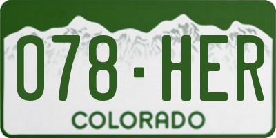 CO license plate 078HER