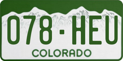 CO license plate 078HEU