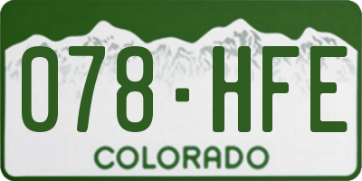 CO license plate 078HFE