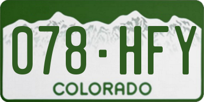 CO license plate 078HFY
