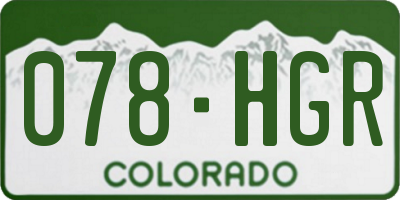 CO license plate 078HGR