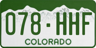 CO license plate 078HHF