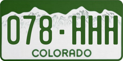 CO license plate 078HHH
