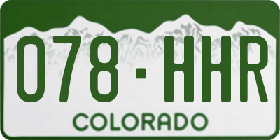 CO license plate 078HHR