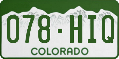 CO license plate 078HIQ