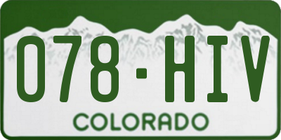 CO license plate 078HIV