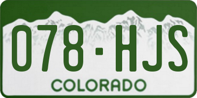 CO license plate 078HJS