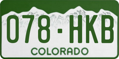 CO license plate 078HKB