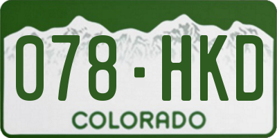 CO license plate 078HKD
