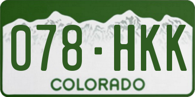 CO license plate 078HKK