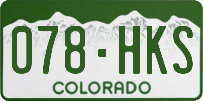 CO license plate 078HKS