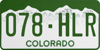 CO license plate 078HLR