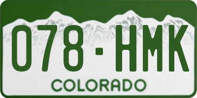 CO license plate 078HMK