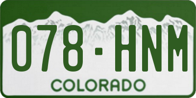 CO license plate 078HNM