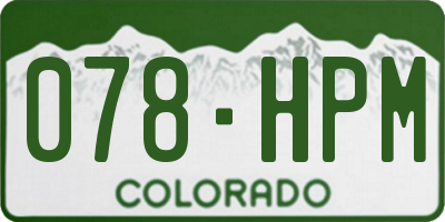 CO license plate 078HPM
