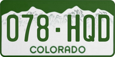 CO license plate 078HQD