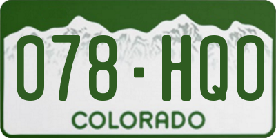 CO license plate 078HQO