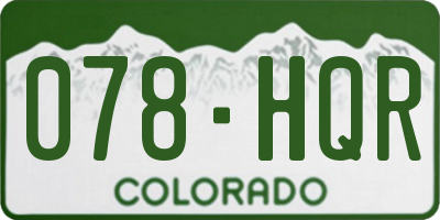 CO license plate 078HQR