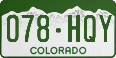 CO license plate 078HQY