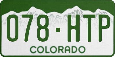 CO license plate 078HTP