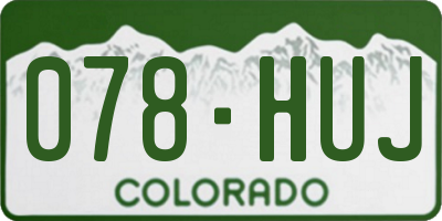 CO license plate 078HUJ