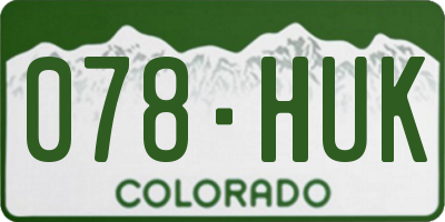CO license plate 078HUK