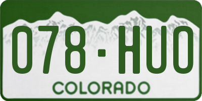 CO license plate 078HUO