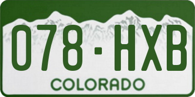 CO license plate 078HXB