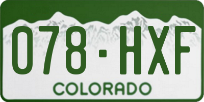 CO license plate 078HXF