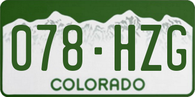 CO license plate 078HZG