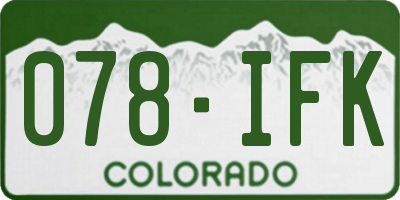 CO license plate 078IFK