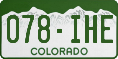 CO license plate 078IHE