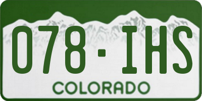 CO license plate 078IHS