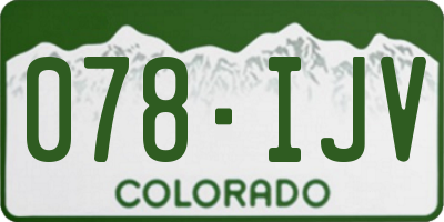 CO license plate 078IJV