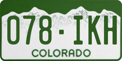 CO license plate 078IKH