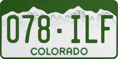 CO license plate 078ILF