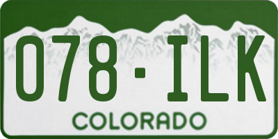 CO license plate 078ILK