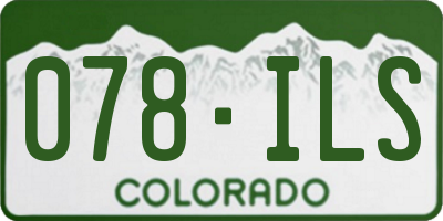 CO license plate 078ILS