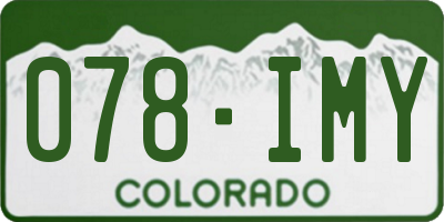 CO license plate 078IMY