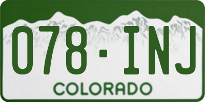 CO license plate 078INJ