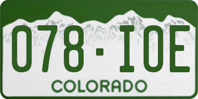 CO license plate 078IOE