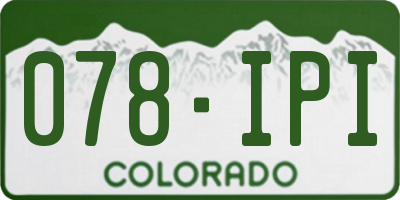 CO license plate 078IPI