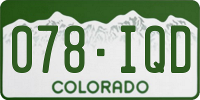 CO license plate 078IQD