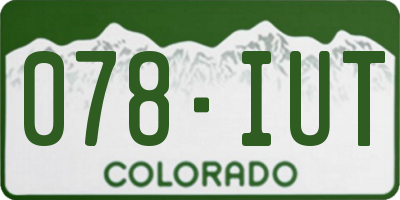 CO license plate 078IUT