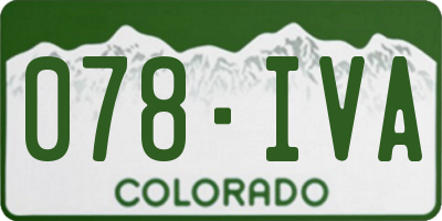 CO license plate 078IVA