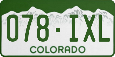 CO license plate 078IXL