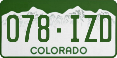 CO license plate 078IZD