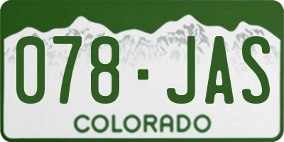 CO license plate 078JAS