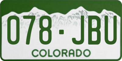 CO license plate 078JBU