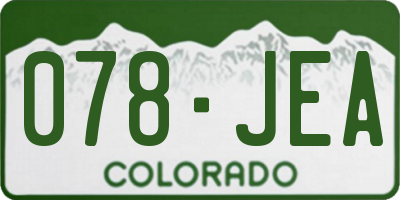 CO license plate 078JEA